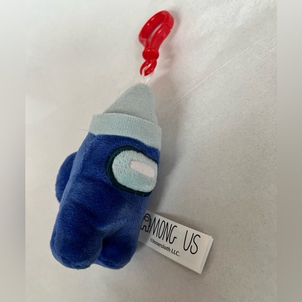 Toikido Among Us Stuffed Plush Hanger Bag Clip Keychain Blue 4 inch hang Toy